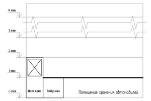Рис. 1 Одинарный тамбур-шлюз перед шахтой лифта подземной автостоянки при сообщении шахты только с одним этажом надземной части.jpg