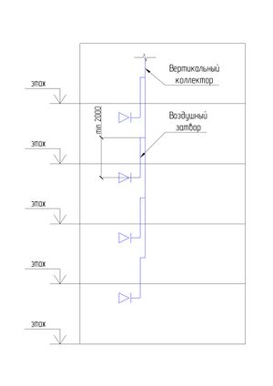 Рис. 1 Присоединение воздухораспределителей (приточного или вытяжного) через воздушные затворы к вертикальному коллектору. Вари.jpg